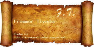 Frommer Tivadar névjegykártya
